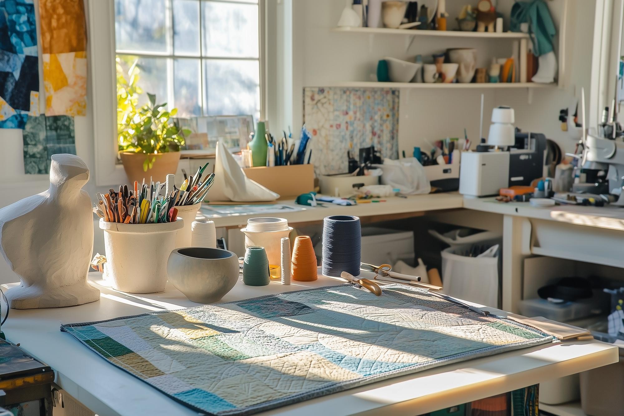 Studio con postazione per ricamo digitale